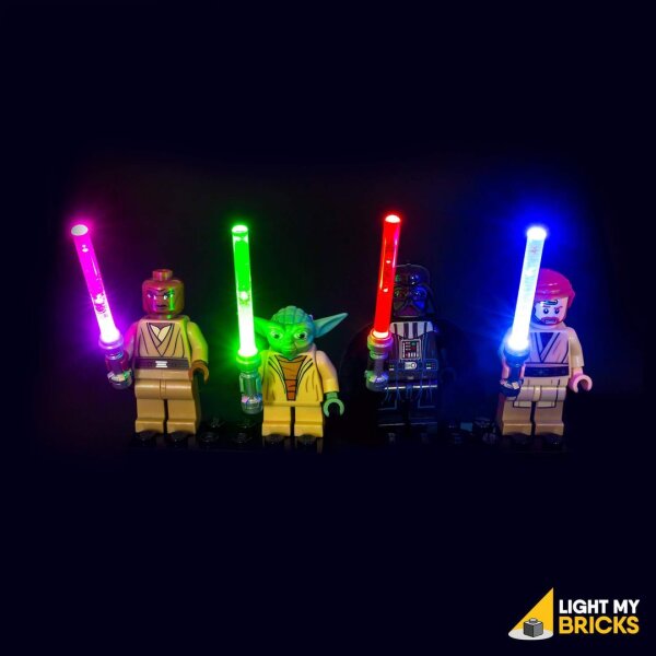 LED Beleuchtungs Set für LEGO® Star Wars Lichtschwerter  - 4 Farben  (30 cm Kabel)