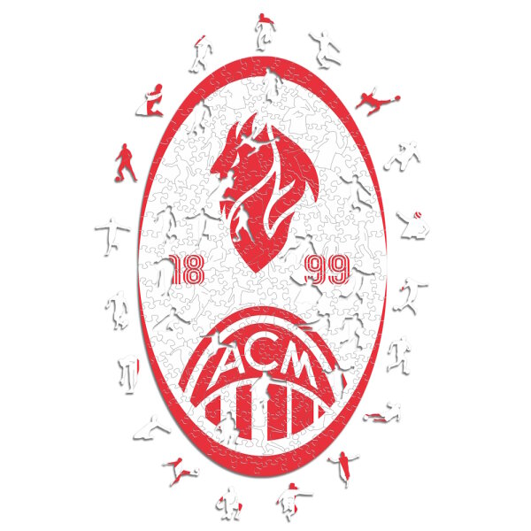 AC Milan - Retro Logo - Holz Puzzle Gr&ouml;sse L (500 Teile)