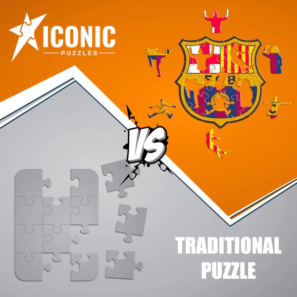 FC Barcelona - Logo - Puzzle in Legno Taglia M (270 Pezzi)