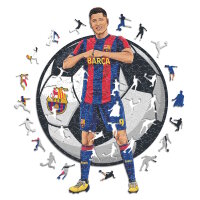 FC Barcelona - Robert Lewandowski - Wooden Puzzle Size M (270 pieces)