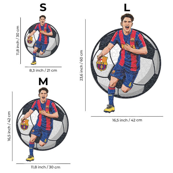 FC Barcelona - Gavi - Puzzle in Legno Taglia L (500 Pezzi)
