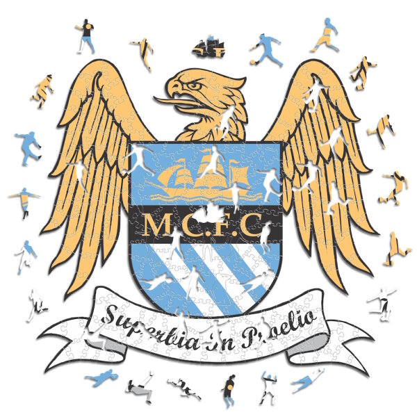 Man City FC - Retro Logo - Holz Puzzle
