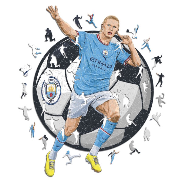Manchester City FC - Erling Haaland - puzzle in legno