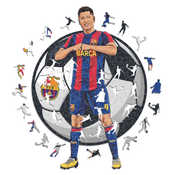 FC Barcelona - Robert Lewandowski - Wooden Puzzle