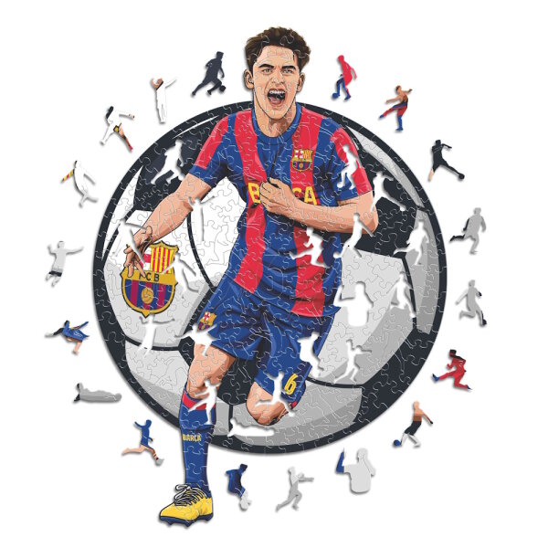 FC Barcelona - Gavi - Holz Puzzle