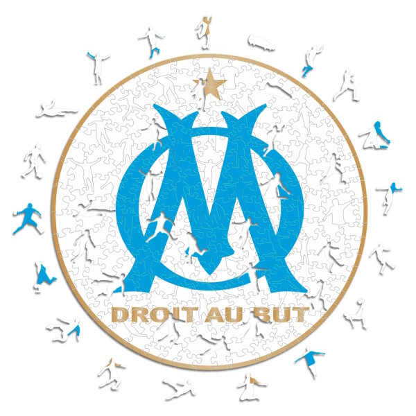 Olympique Marseille - logo - wooden puzzle