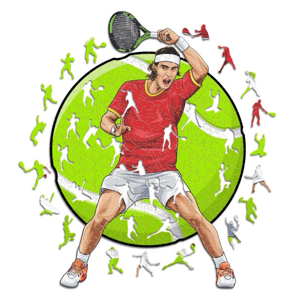 Rafael Nadal - Tennis - Puzzle in Legno Taglia S (150 Pezzi)