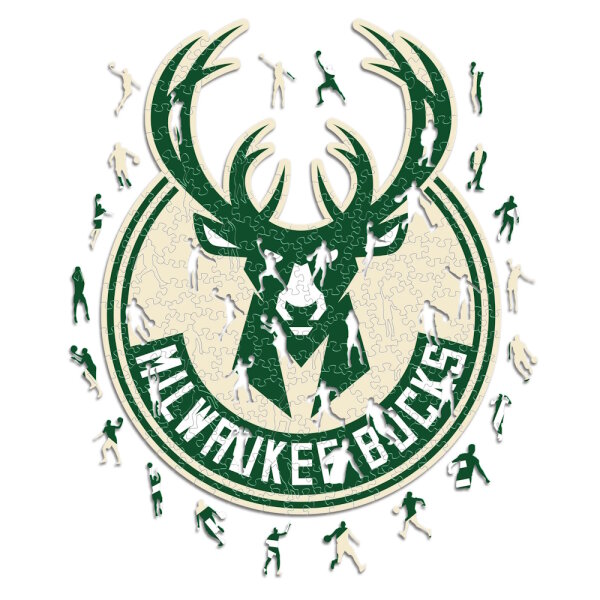 NBA - Milwaukee Bucks - Logo - Puzzle en bois Taille S (150 Pi&egrave;ces)