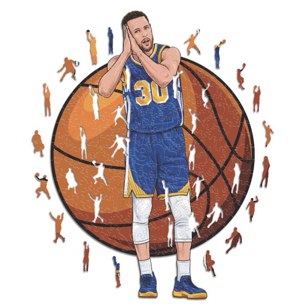 NBA - Stephen Curry - Puzzle en bois Taille S (150 Pi&egrave;ces)