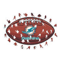 NFL - Miami Dolphins &ndash; Football mit Logo - Holz...