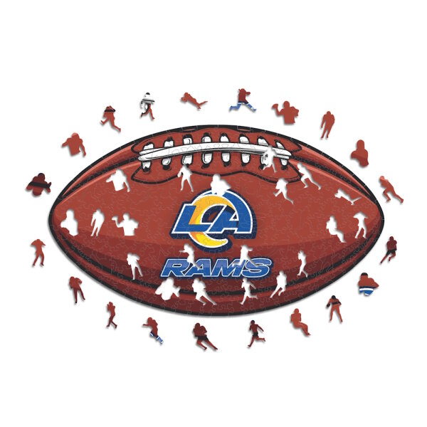 NFL - Los Angeles Rams &ndash; Football mit Logo - Holz Puzzle Gr&ouml;sse S (150 Teile)