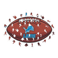 NFL - Detroit Lions &ndash; Football mit Logo - Holz...