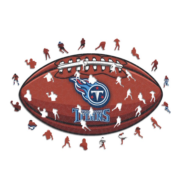 NFL - Tennessee Titans &ndash; Football mit Logo - Holz Puzzle Gr&ouml;sse S (150 Teile)
