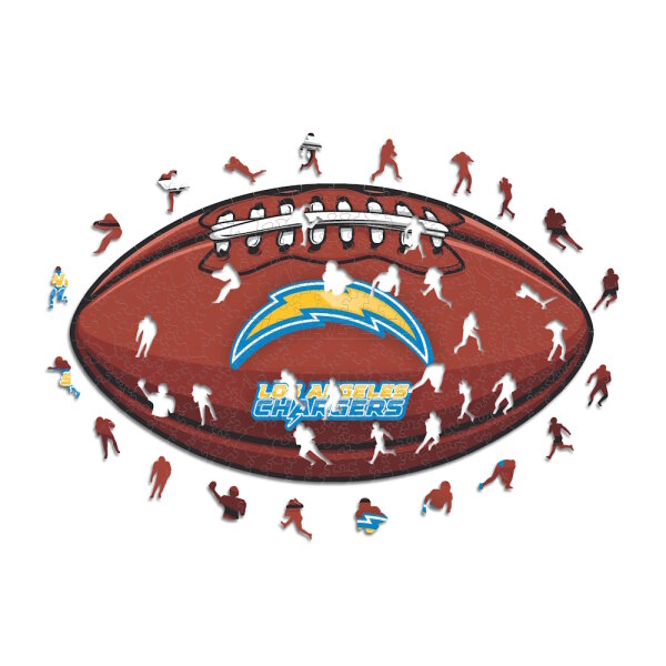 NFL - Los Angeles Chargers &ndash; Football mit Logo - Holz Puzzle Gr&ouml;sse S (150 Teile)