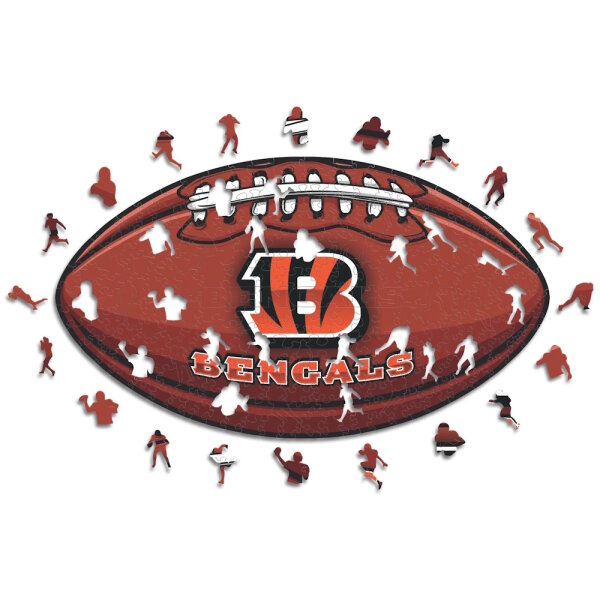 NFL - Cincinnati Bengals&ndash; Football with Logo -  Wooden Puzzle Size S (150 pieces)