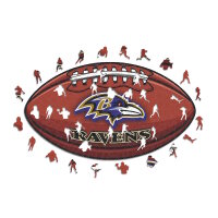 NFL - Baltimore Ravens &ndash; Football mit Logo - Holz...