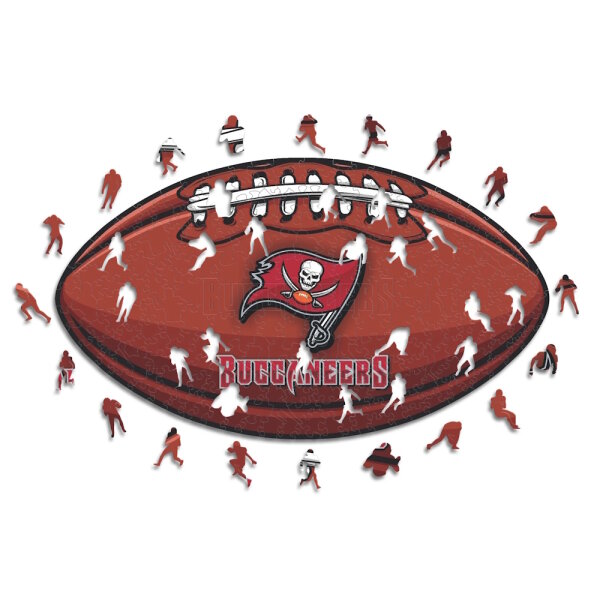 NFL - Tampa Bay Buccaneers&ndash; Football with Logo -  Wooden Puzzle Size S (150 pieces)