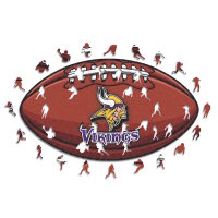 NFL - Minnesota Vikings &ndash; Football mit Logo - Holz...