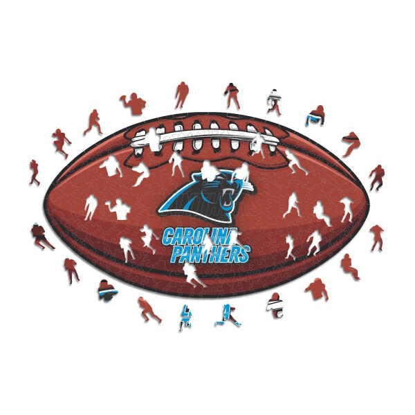 NFL - Carolina Panthers&ndash; Football with Logo -  Wooden Puzzle Size S (150 pieces)