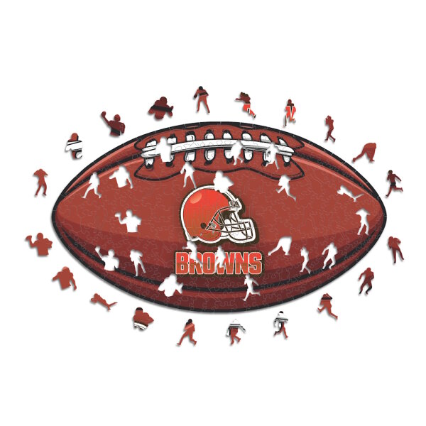 NFL - Cleveland Browns&ndash; Football with Logo -  Wooden Puzzle Size S (150 pieces)
