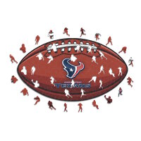 NFL - Houston Texans &ndash; Football mit Logo - Holz...