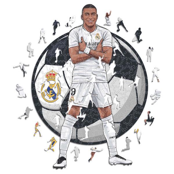 Kylian Mbapp&eacute; - Real Madrid - Puzzles in Legno