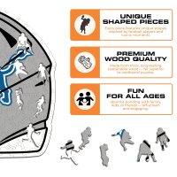 NFL - Detroit Lions - Helm - Holz Puzzle