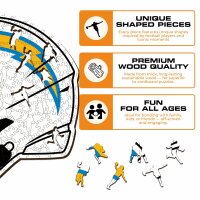 NFL - Los Angeles Chargers - Casque - Puzzle en bois