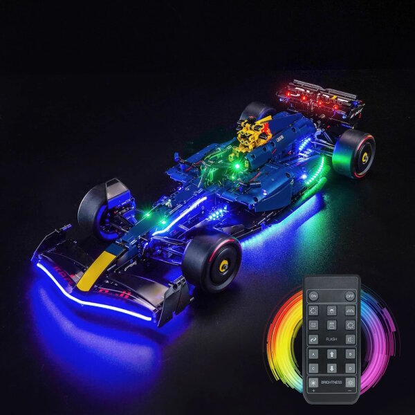 BB Kit d&eacute;clairage LED pour voiture de course LEGO&reg; 42206 Oracle Red Bull Racing RB20 F1 avec t&eacute;l&eacute;commande.