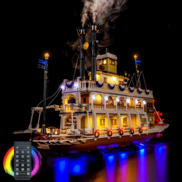 BB LED Beleuchtungs-Set f&uuml;r LEGO&reg; 21356 Flussraddampfer inkl. Fernbedienung