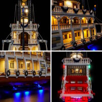 BB LED Beleuchtungs-Set f&uuml;r LEGO&reg; 21356 Flussraddampfer inkl. Fernbedienung