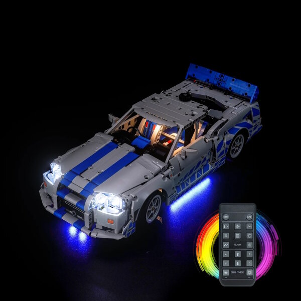 BB Kit d&eacute;clairage LED pour LEGO&reg; 42210 2 Fast 2 Furious Nissan Skyline GT-R R34 Racer avec t&eacute;l&eacute;commande