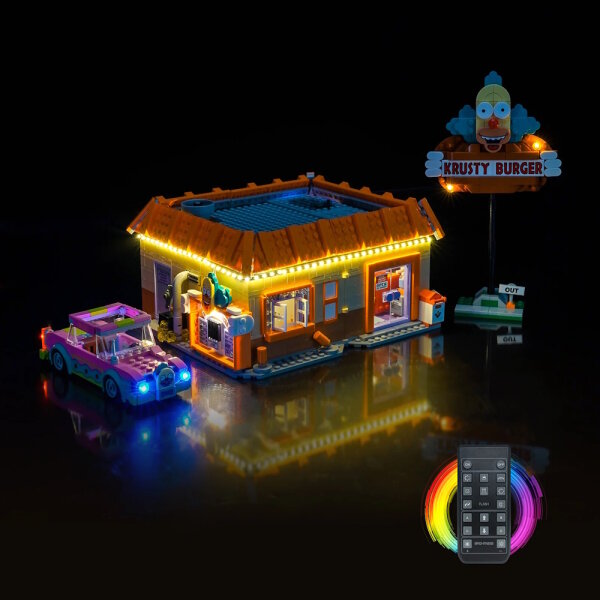 BB Kit d&eacute;clairage LED pour LEGO&reg; 10352 Les Simpson - Krusty Burger avec t&eacute;l&eacute;commande