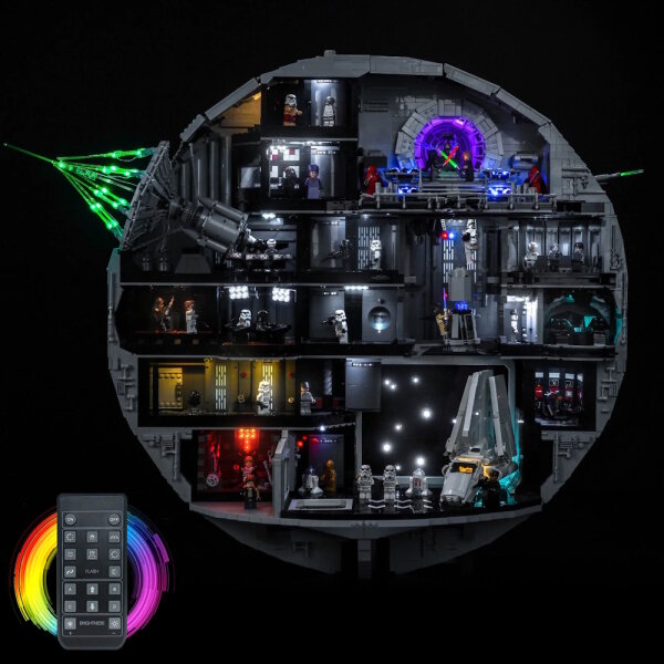 BB LED Lighting Set for LEGO&reg; 75419 Death Star including remote control