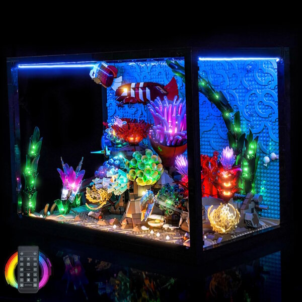 BB LED Beleuchtungs-Set f&uuml;r LEGO&reg; 10366 Tropisches Aquarium inkl. Fernbedienung