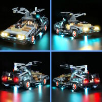 BB Set di illuminazione a LED per LEGO&reg; 10300 Ritorno al futuro - DeLorean - La macchina del tempo con telecomando