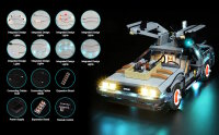 BB Set di illuminazione a LED per LEGO&reg; 10300 Ritorno al futuro - DeLorean - La macchina del tempo con telecomando