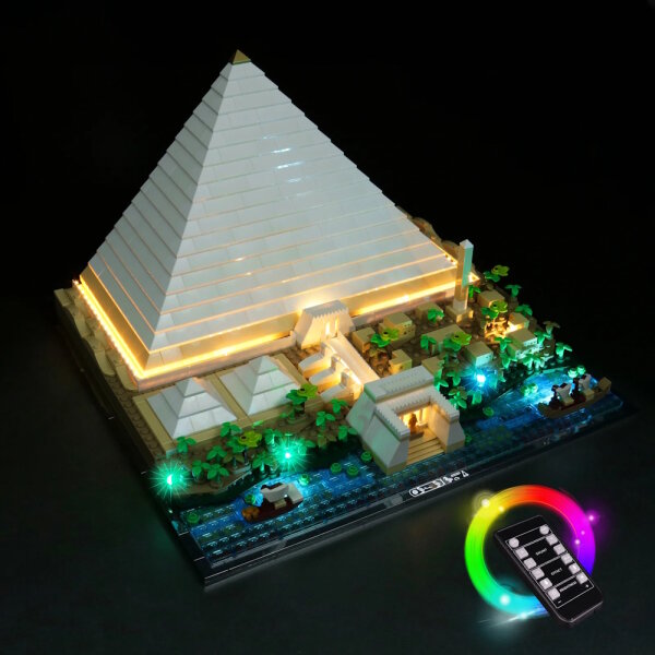BB LED Lighting Set for LEGO&reg; 21058 Cheops Pyramid including remote control