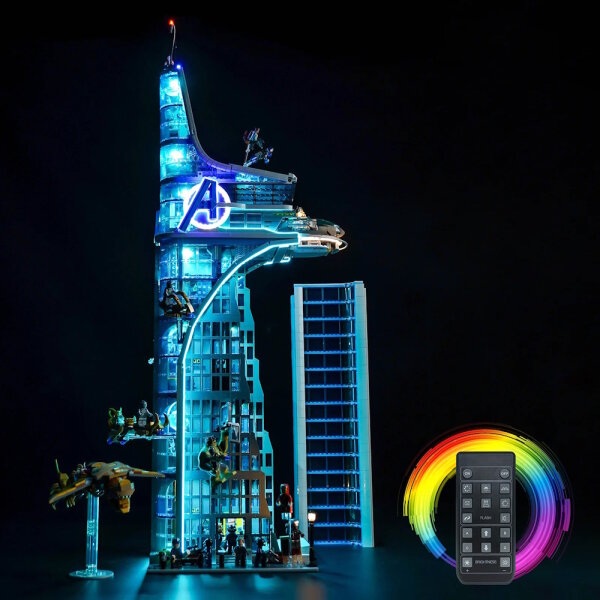 BB LED Beleuchtungs-Set f&uuml;r LEGO&reg; 76269 Avengers Tower inkl. Fernbedienung