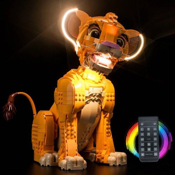 BB Set di illuminazione a LED per LEGO&reg; 43247 Simba, il giovane re leone, incluso telecomando.