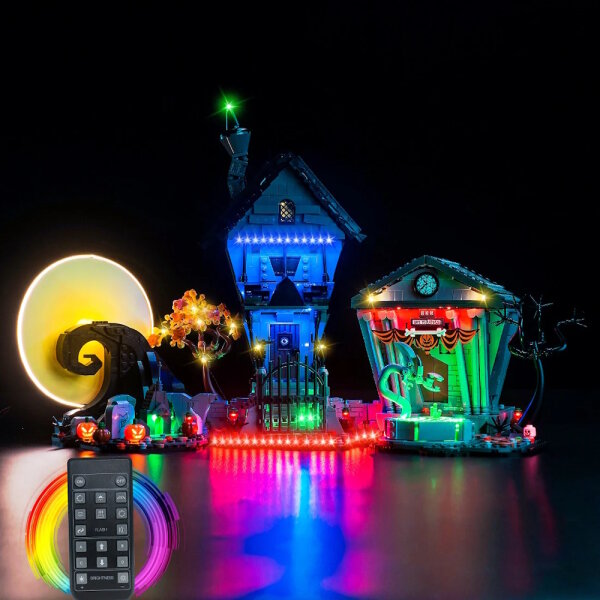 BB Set di illuminazione a LED per LEGO&reg; 21351 Tim Burtons Disney Movie Nightmare Before Christmas, incluso telecomando