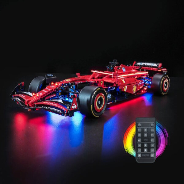 BB LED Beleuchtungs-Set f&uuml;r LEGO&reg; 42207 Ferrari SF-24 F1 Rennauto inkl. Fernbedienung