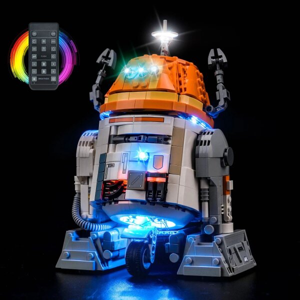 BB LED Lighting Set for LEGO&reg; 75416 Star Wars - Astromech Droid Chopper (C1-10P) including remote control