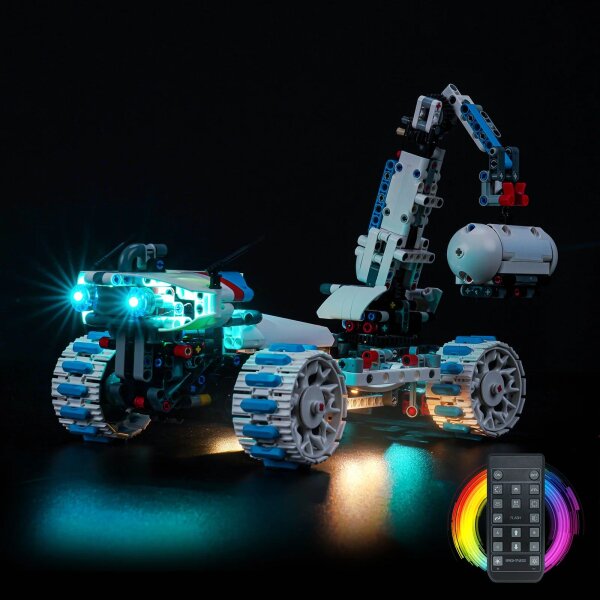 BB LED Lighting Set for LEGO&reg; 42211 Lunar Outpost Lunar Rover Spacecraft Including Remote Control