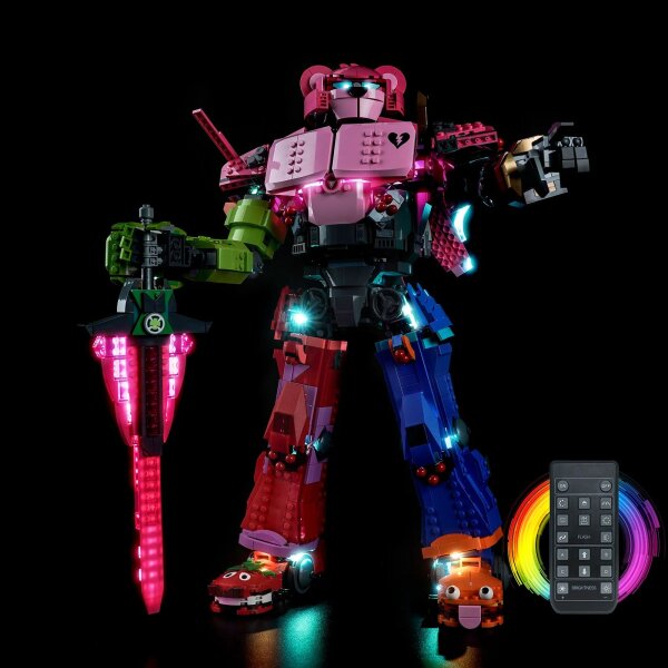 BB LED Lighting Set for LEGO&reg; 77078 Fortnite Mecha Leader including remote control