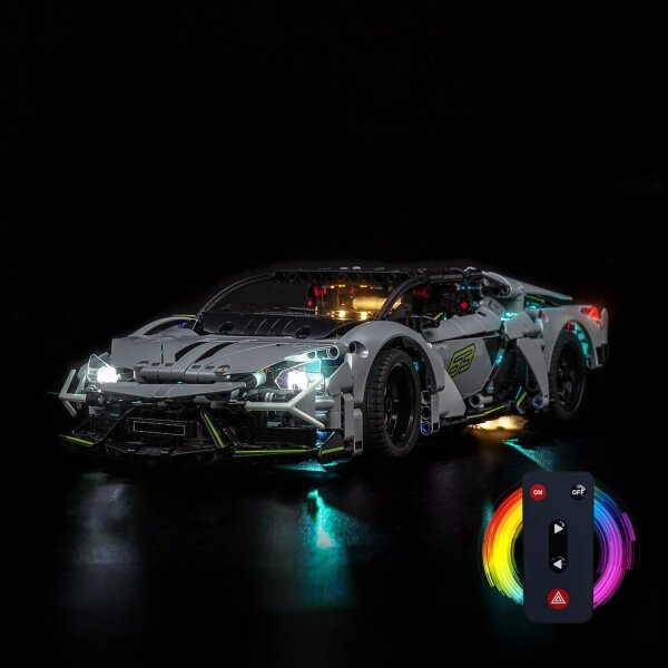 BB Kit d&eacute;clairage LED pour LEGO&reg; 42214 Lamborghini Revuelto Supercar avec t&eacute;l&eacute;commande