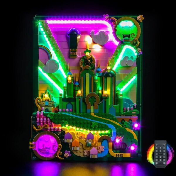 BB Set di illuminazione a LED per LEGO&reg; 75685 Emerald City Wall Art, incluso telecomando
