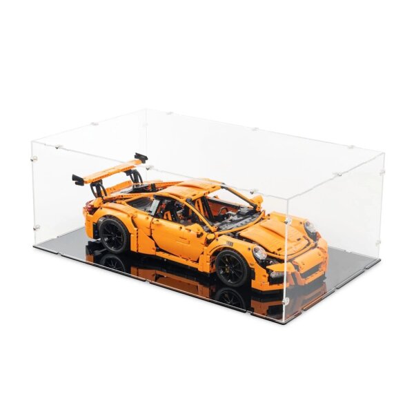 Pr&eacute;sentoir en acrylique XL pour LEGO&reg; 42056 Porsche 911 GT3 RS (avec base noire)