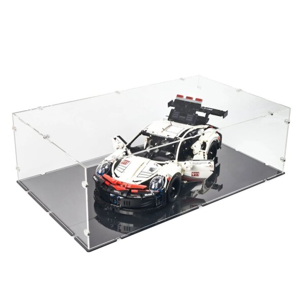 Acryl-Display XL f&uuml;r LEGO&reg; 42096 Porsche 911 RSR (mit schwarzem Boden)