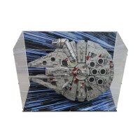 Display verticale e supporto in acrilico per LEGO&reg; 75192 Star Wars UCS Millennium Falcon (con immagine di sfondo)